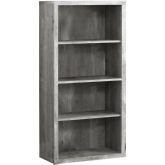 48"H Bookcase in Grey Wood Grain with Adjustable Shelves